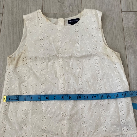 Ralph Lauren White Sleeveless Eyelet Button Back Top - Picture 14 of 15